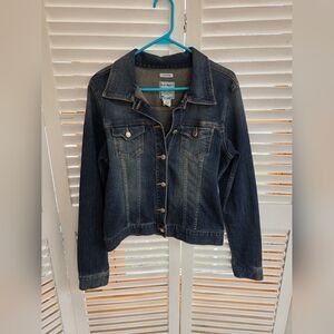 Old Navy Distressed Denim Jean Jacket Size L